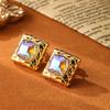 SUYU Zircon Trend New Design Square Vintage Earrings Niche Women's Light Luxury Earrings Holiday Gifts Fashion Accessories