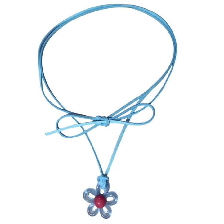 Blossom Necklace Colorful Flower Choker Hollow Flower Pendant Clavicle Chain