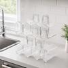 Yangyizhi Cup Storage Rack, Multi-Layer Stacking Organizer, with Wavy Slot Design, Space Saving Desktop Bar for Mugs Glasses Coffee Cups