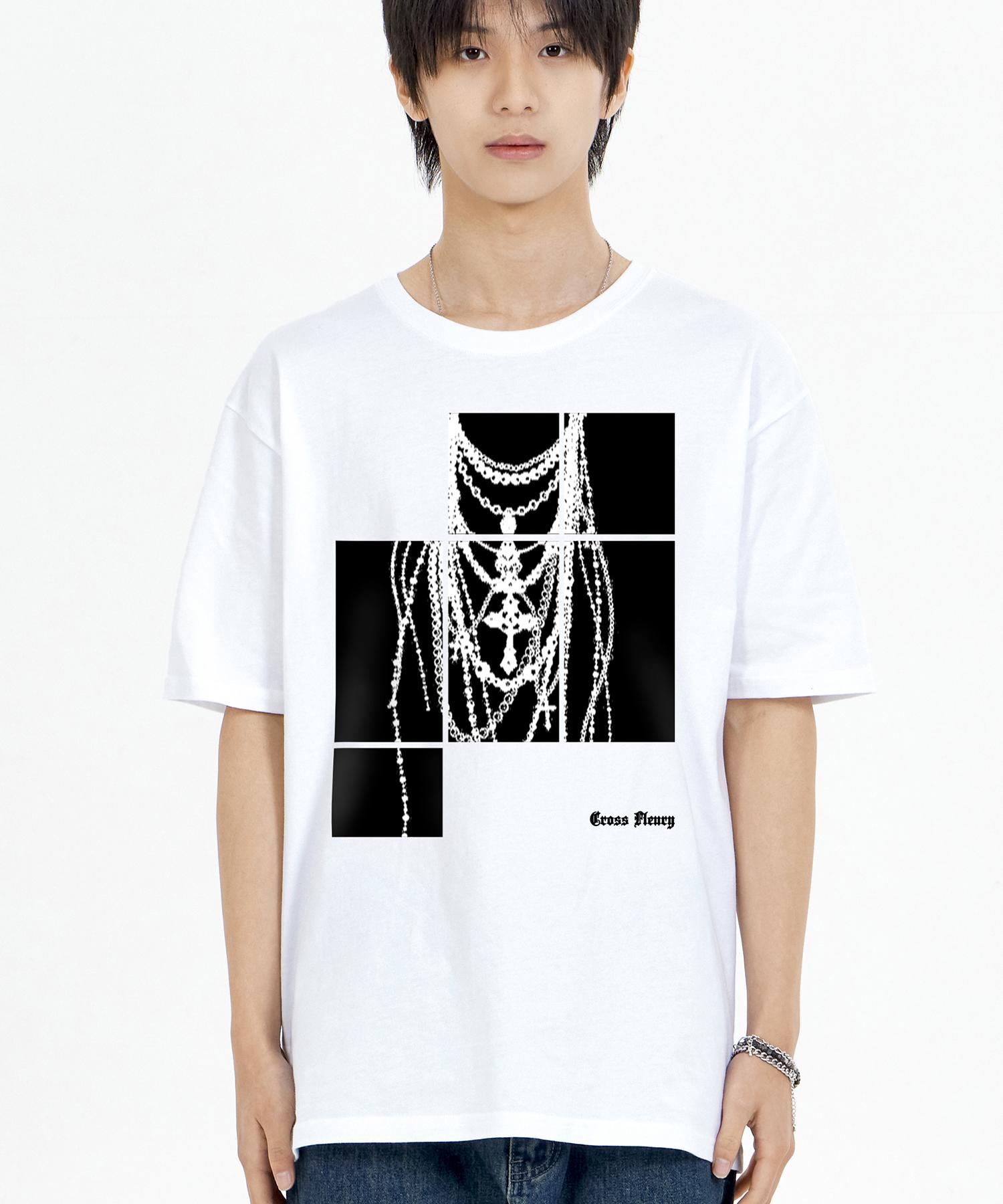 Biel Necklace Printed Short Sleeve T-Shirt White M