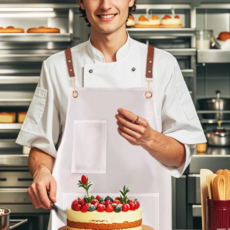1PC Oil Resistant Durable Easy To Clean Transparent Stain Resistant Waterproof Kitchen Apron