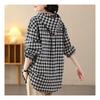 Navava Long Sleeve Hooded Shirt Retro Casual Check Nb1959