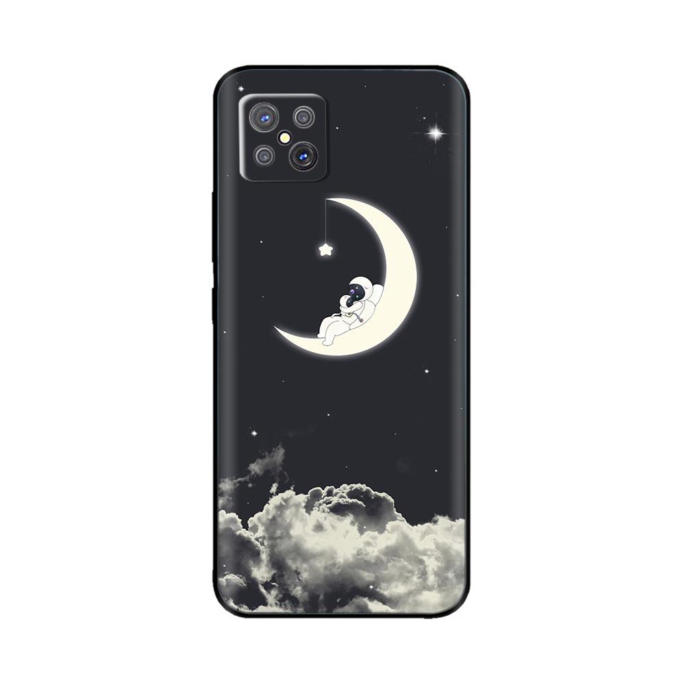 For Oppo Reno4 Z 5G Case Cute Cartoon Painted Black Silicone Soft TPU Back Cover For OPPO A92S Phone Back Bumper Shell Bag Coque