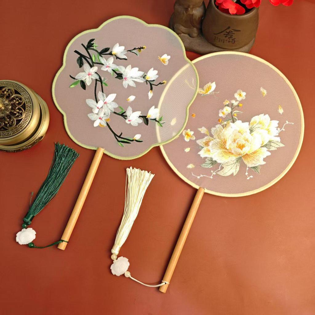 Fan Embroidery For Chinesestyle Round Hanfu And Qipao
