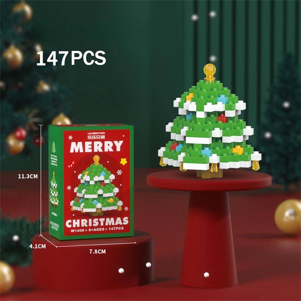 Halloween Party DIY Christmas Building Blocks Snowman Elk Santa Claus Micro Brick Model Xmas Tree Decoration Children Toy Gift