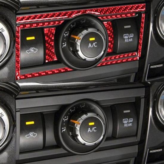 Red Carbon Fiber Interior AC Switch Cover Trim For Toyota 4Runner 2010- SU