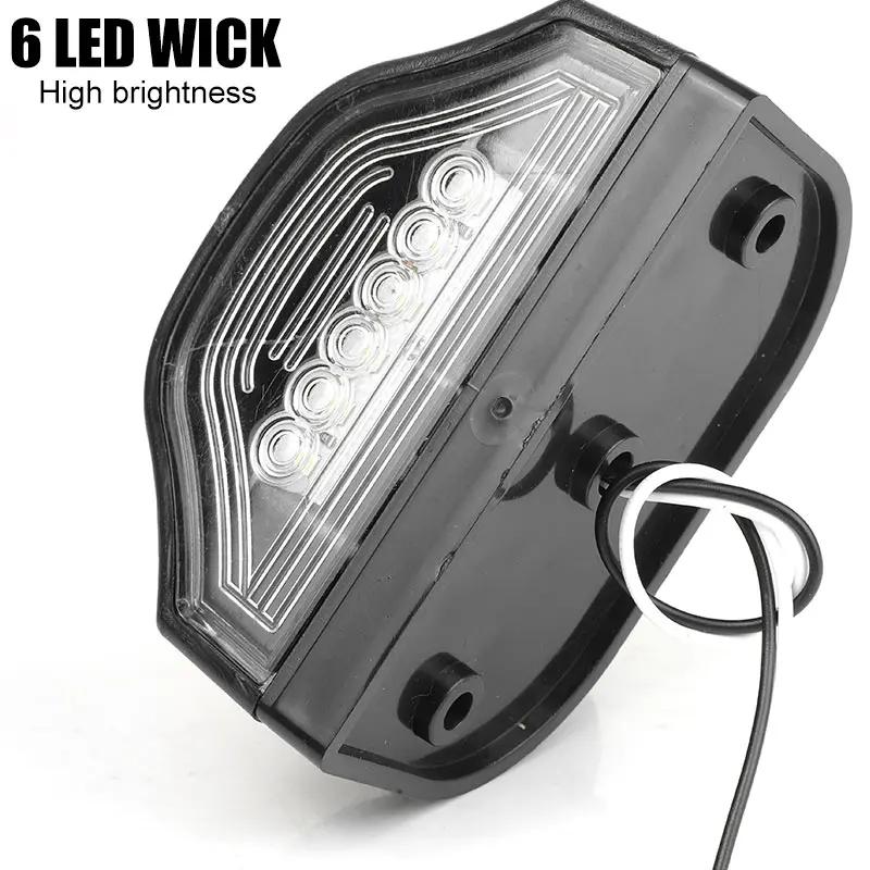 Universal 6 LED Motorcycle License Plate Light, 12-24V White Waterproof Number Plate Lamp for Dirt Pit Bike ATV UTV