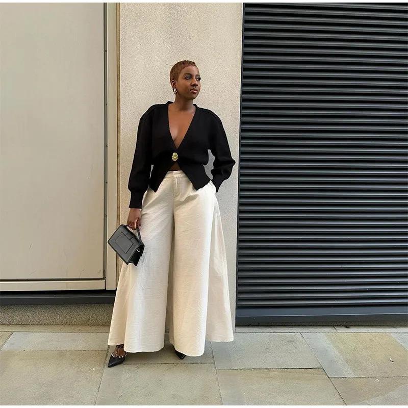 Europäischer & Amerikanischer Damen V-Ausschnitt Knopf Strick Cardigan Pullover - 2025 Mode Bestseller