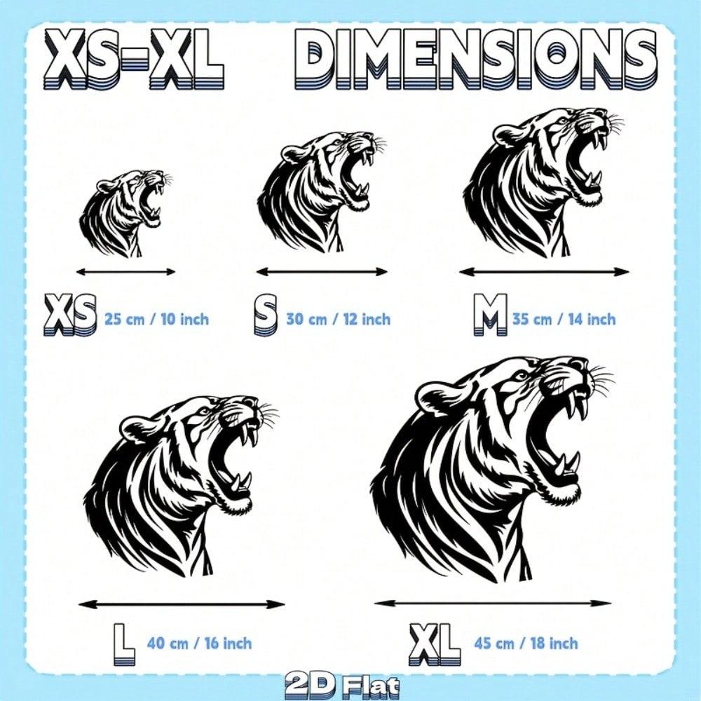 2D Flat Tiger Head Metal Wall Art, Premium Iron Sculpture for Indoor Outdoor Decor & Gifts