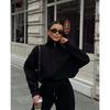 Womens Casual Fashion Half-Zip Sweatshirt Pants Set Loose Fit Fall Winter Outfit