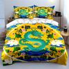 Asian Dragon Art Set - Home Decor Soft Comfortable Duvet Cover Bedding Set Included 1*Duvet Cover & 2*Pillowcases, Gift