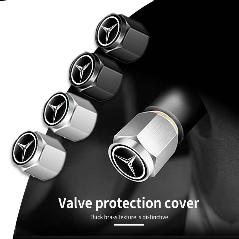 CQV1 5pcs Metal Car Tire Wheel Theftproof Cap Air Valve Stem Cover For Mercedes Benz AMG A C E S G Class W201 W210 W108 W204 W205