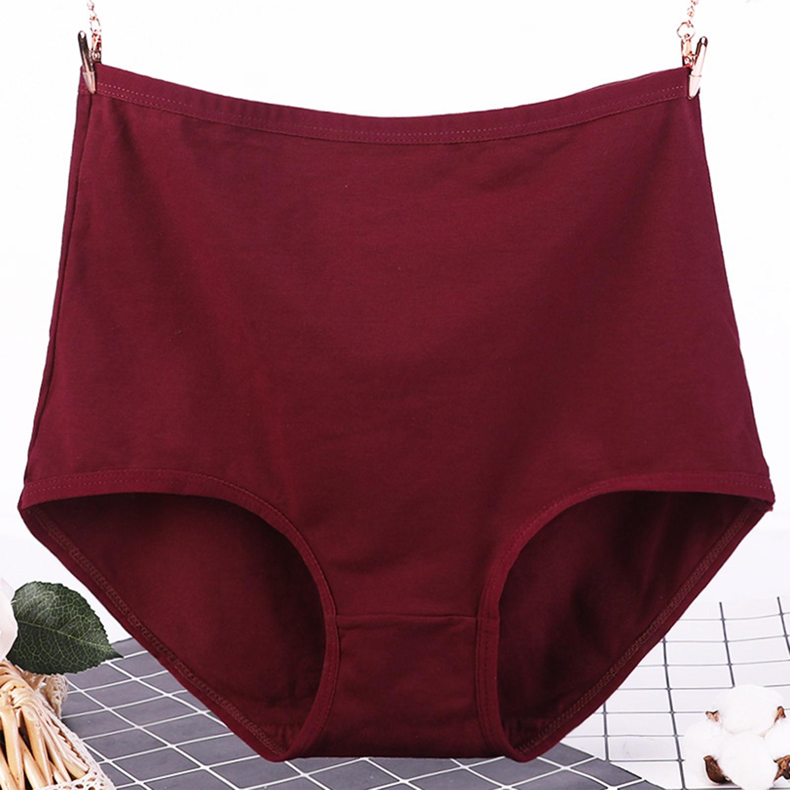 

Women s Large Size High Waisted Underwear XXXXL винний