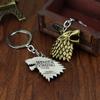 Serie TV Lupo Stark Trono portachiavi Inverno Sta Arrivando Collana con Ciondolo Vintage Logo 3D Famiglia Stark Gioielli Souvenir Regalo