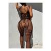 Women's Fantasy Babydoll Garter Patterned Erotic Private Zone Open Sexy Fantasy Body Socks Black