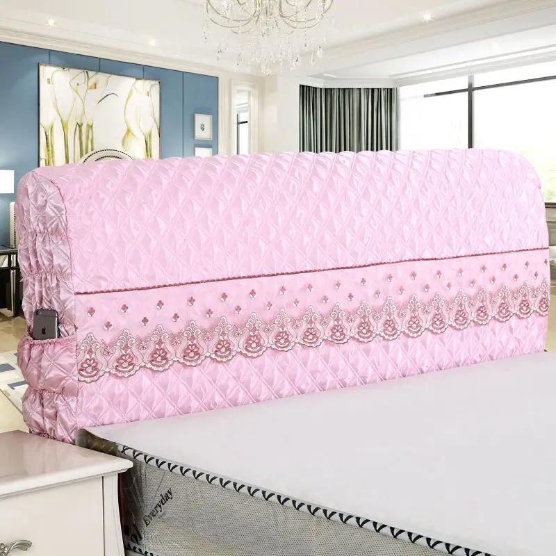 Soft Foreskin Bedside Protective Cover Full Coverage Bedside Dust Cover Cotton Padded Thickened Solid Wood Headboard Cover