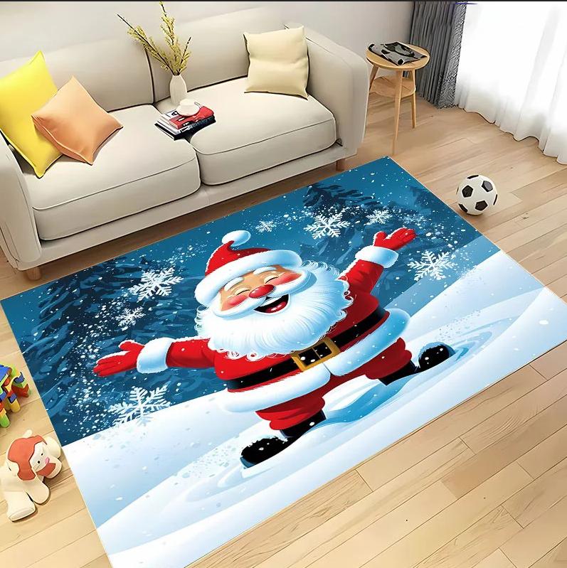 Christmas Santa Claus Pattern Carpet Large Area Rug Living Room Bedroom Home Decoration Washable Lounge Sofa Coffee Tables Mat