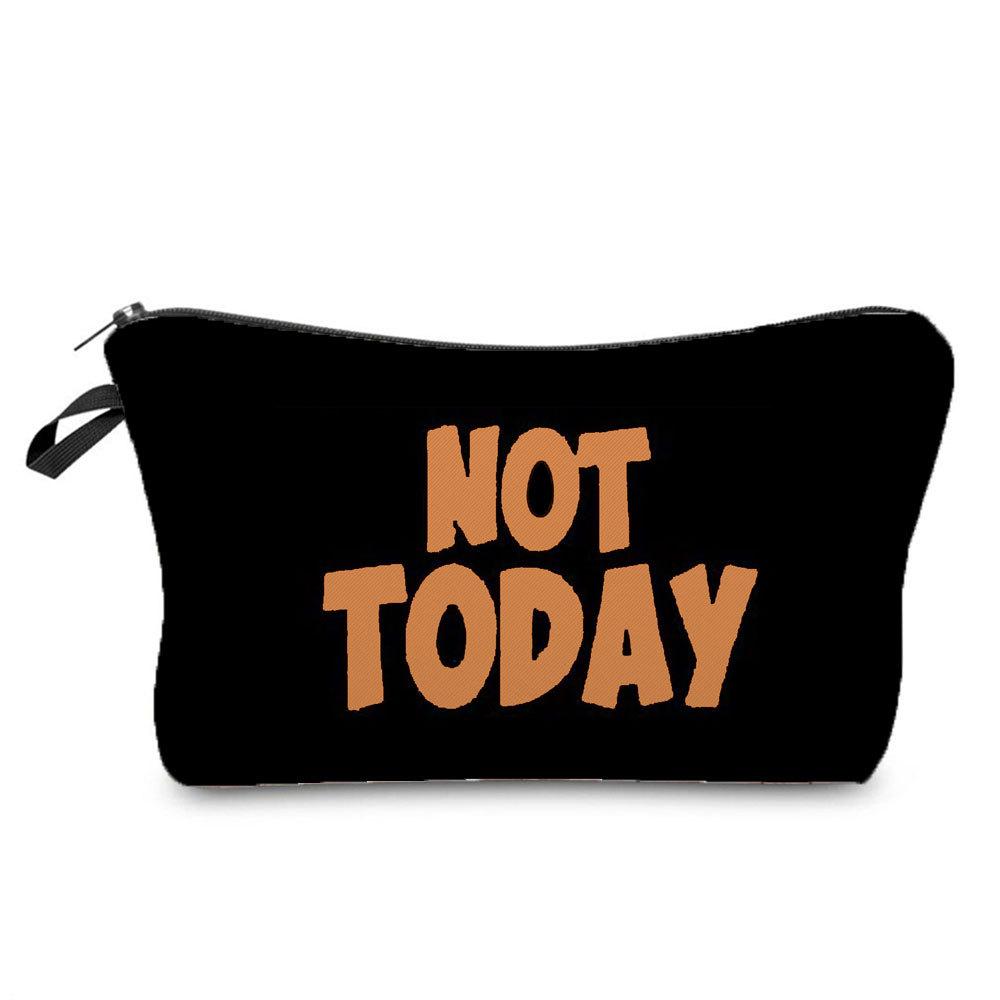 Women English Alphabet Print Cosmetic Bag Toiletries Organize Travel Storage Case 6696
