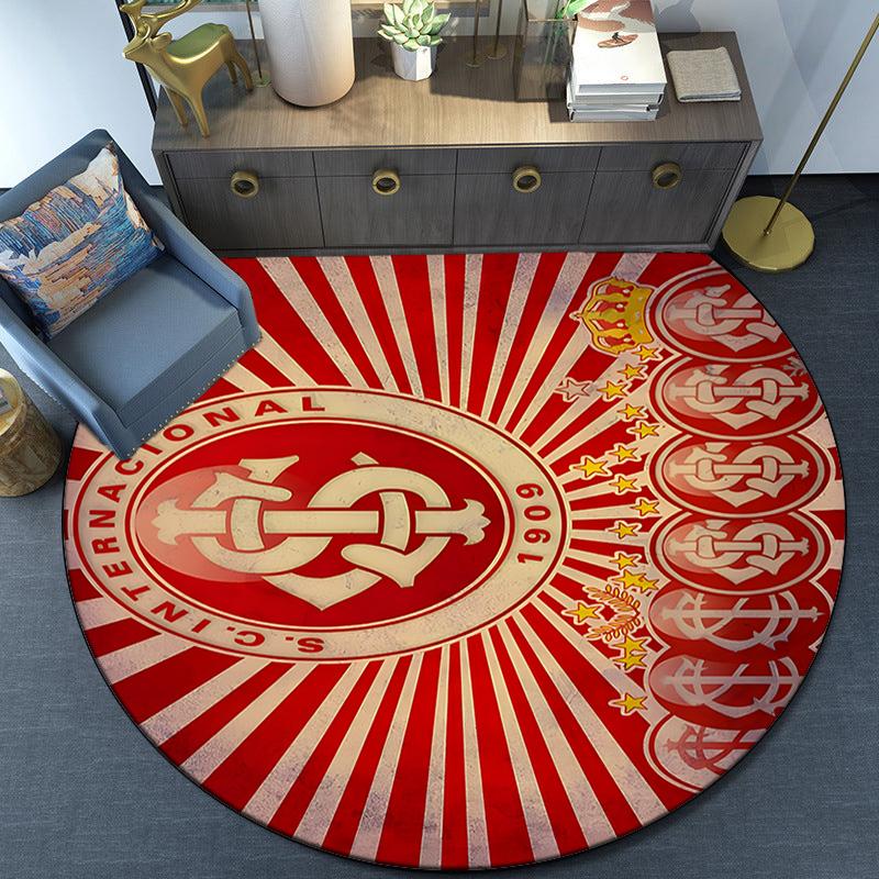 Intercontinental Football Crest Round Rug for Livingroom,Bedroom, Palyroom, Chair Rug, Area rug, Circle Carpet, Large Size Fan Christmas gift