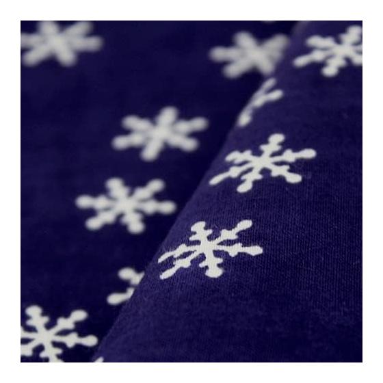 Someno Anbo Tenugui "Gift from the Sky - Jizome" Hand-dyed 100% Cotton Tokka Fabric, Made in Japan, 35cm x 100cm, Snowflakes, Winter, Serenity,