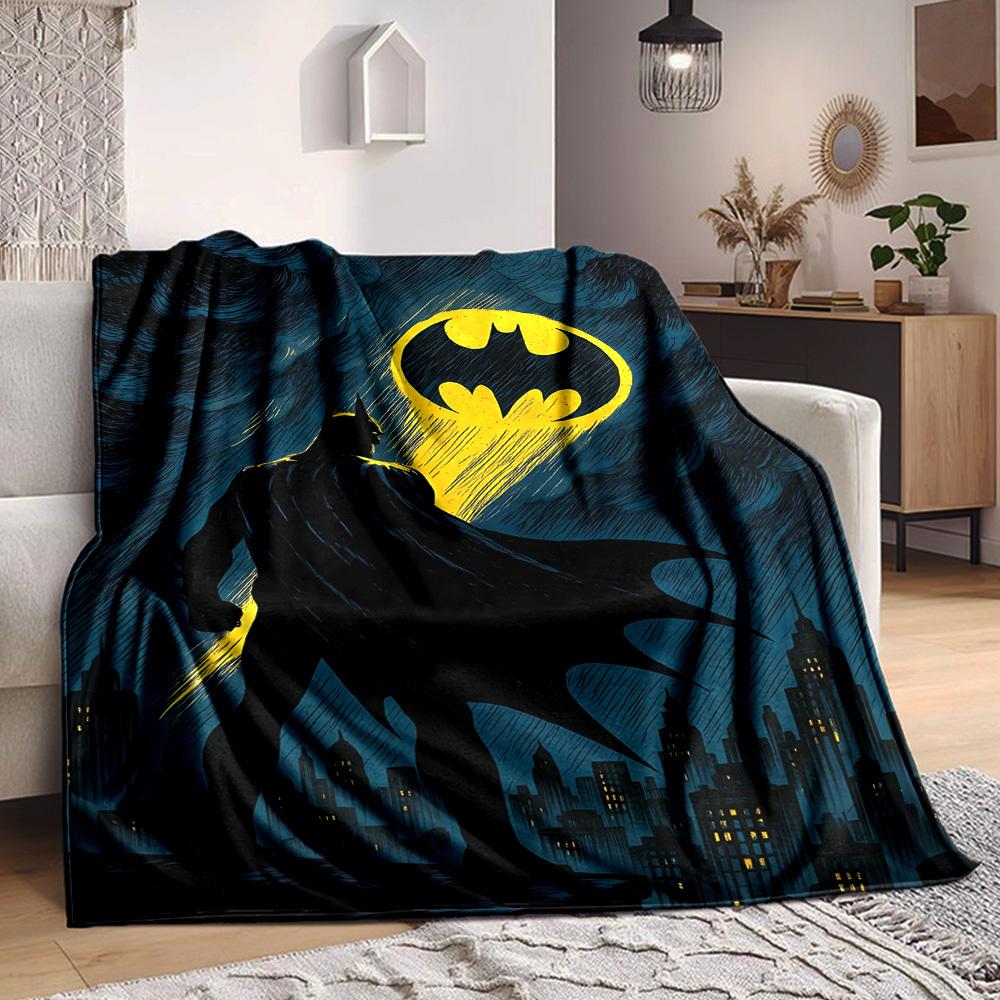 1pc Batman Blanket Lightweight Flannel Throw For Sofa, Bed, Travel, Livingroom, Office, Couch, Chair, And Bed