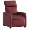 Vidaxl Reclining Massage Chair, Wine Red, Upholstered with Faux Leather