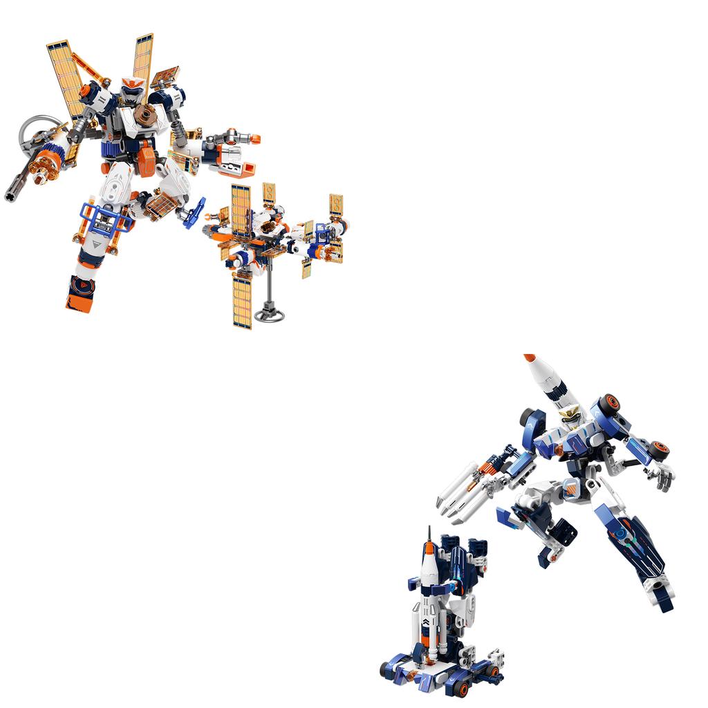 Jaki Aerospace Transforming Mecha Building Blocks Set Robot Model Assembly Toy Desktop Creative Ornament Boy'S Birthday Gift