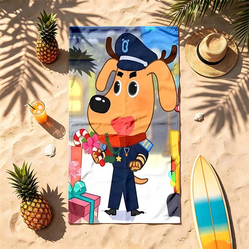 Labrador Sheriff (1) Theme Beach Towel Sand Resistant Soft And Comfortable Suitable For The Pool Camping Yoga And Diving A Travel