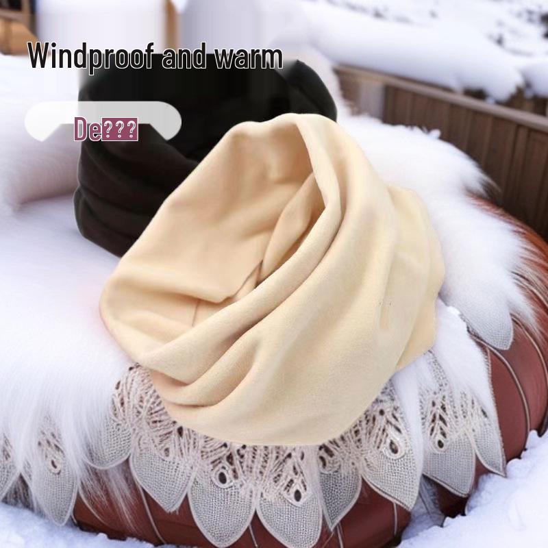 Unisex Winter Fleece-Lined Neck Protector: Thick Warm Cervical Dickey for Cycling, Double-Sided Velvet Scarf