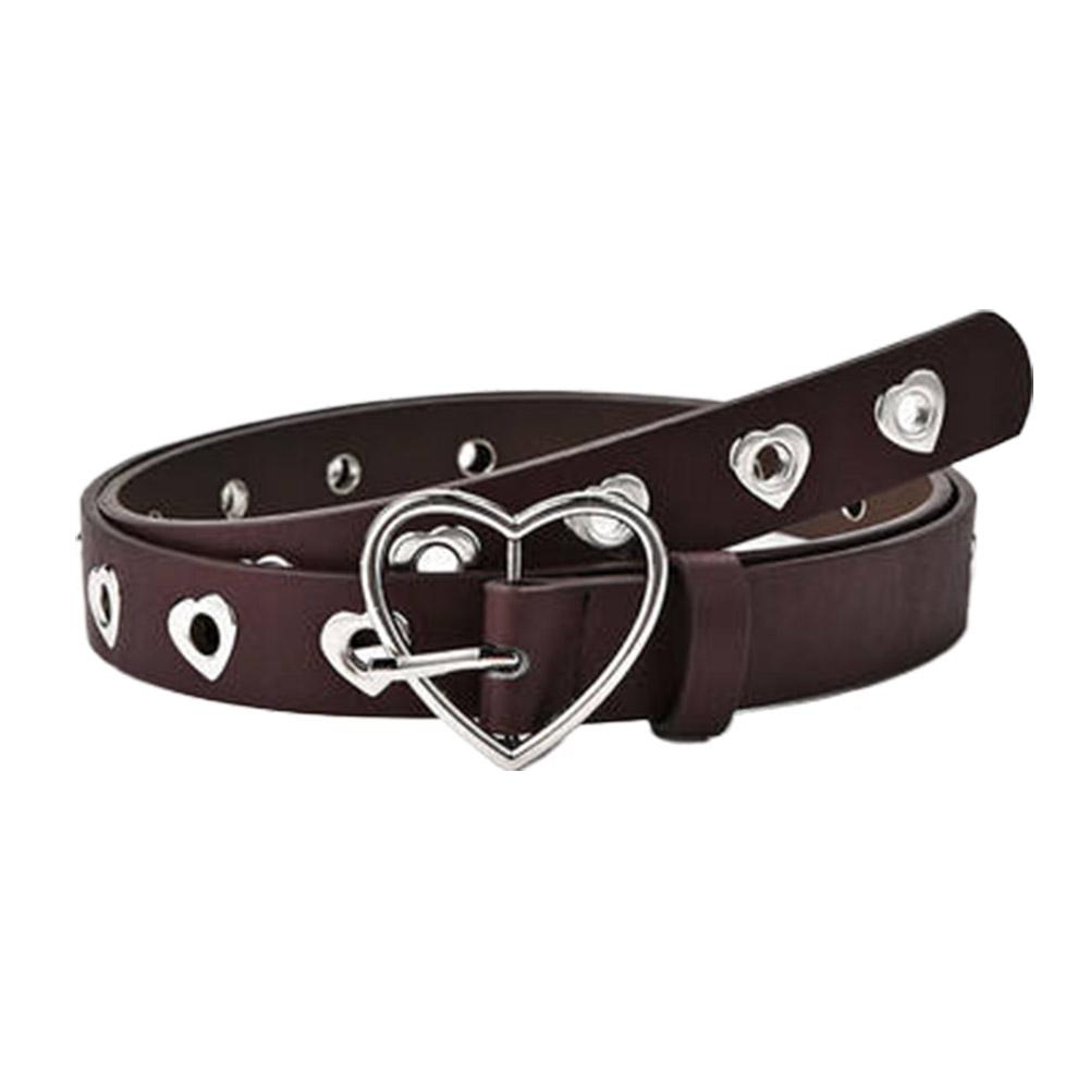Y2K Belt Hollow Heart Buckle Belt For Fashion Women Girls Gothic Dress PU Casual Jeans Belt Bel H2Q3