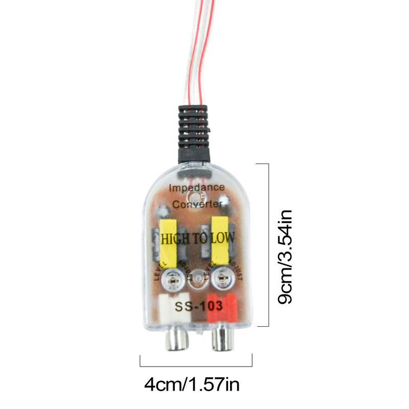 12V Car Audio High to Low Adjustable RCA Line Subwoofer Audio Impedance Converter low audio filter audio output