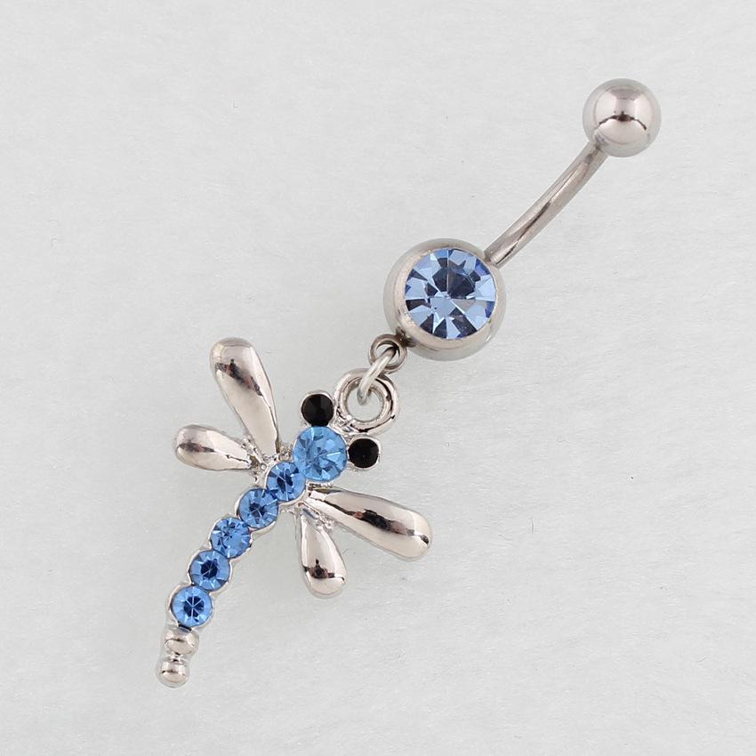 Butterfly Belly Button Ring Stainless Steel Fashion Jewelry Stud
