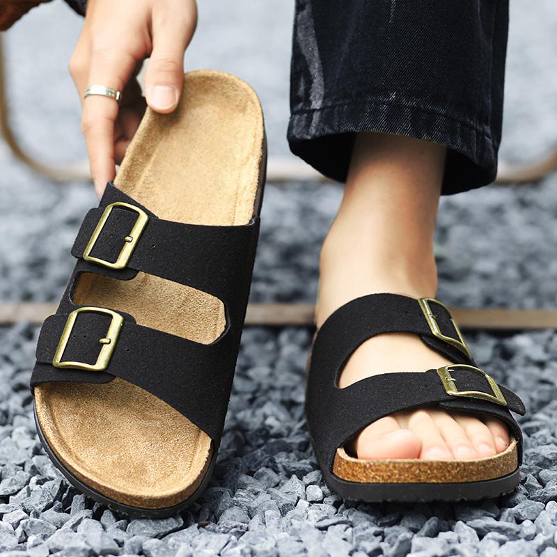 Fashion New Leather Men Sandals Summer Men's Sandals Women Slippers Outdoor Beach Lightweight Zapatos Hombre Durable Non-Slip Footwears