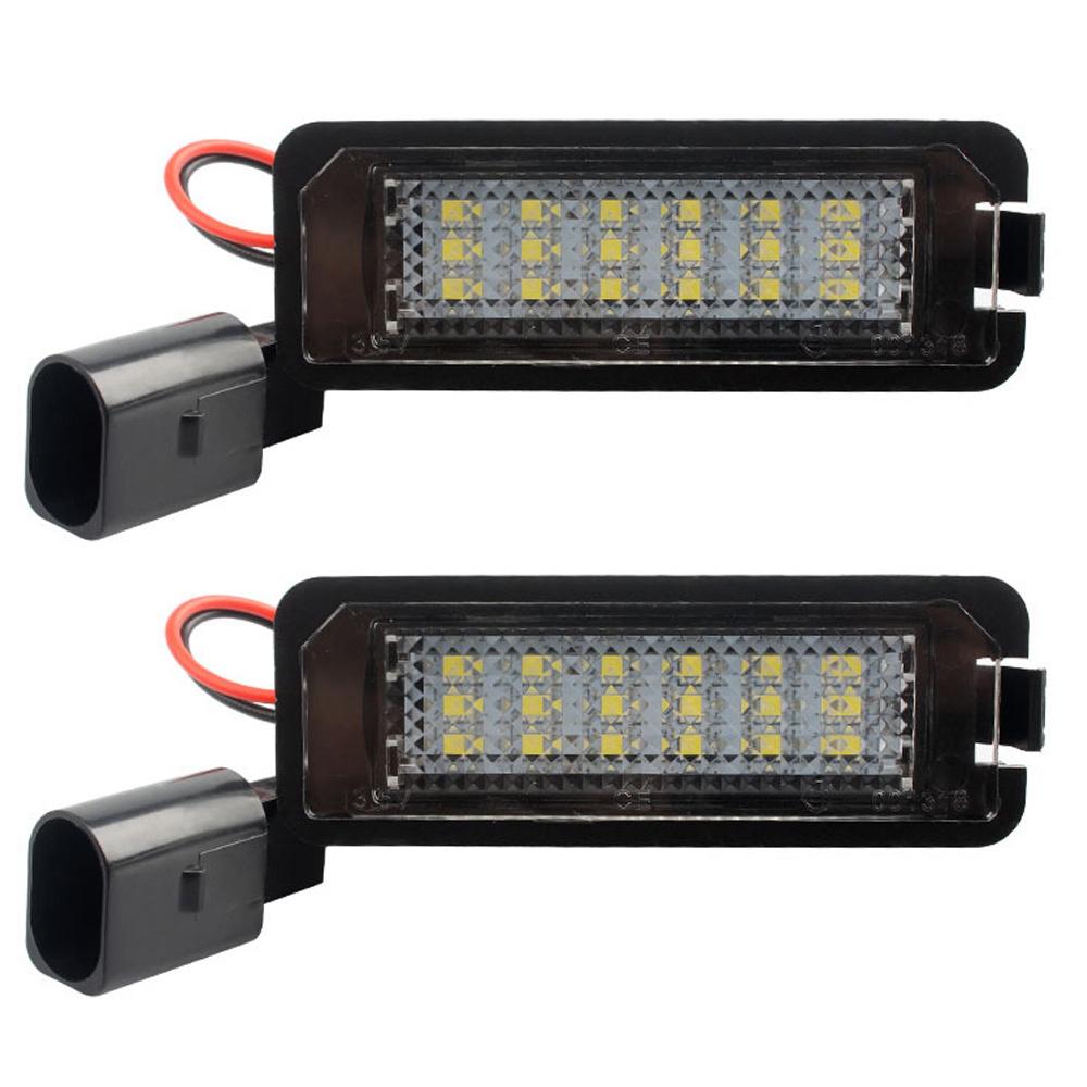 1/2PCS LED Number License Plate Lights Assembly With Canbus For VW Passat B6 CC Eos Golf 4 5 6 7 MK7 Polo Superb Seat Leon Altea