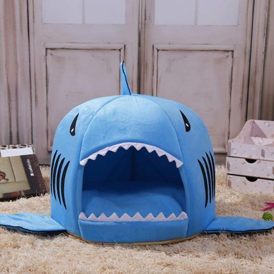 Autumn Winter Shark Shape Pet Dog Cat Puppy Bed Warm Cushion Soft Kennel