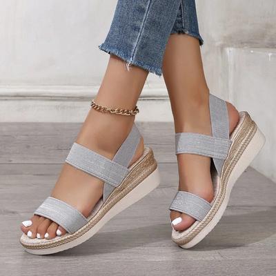 Fashion Ladies Shoes 2024 Hot Sale Plus Size Women's Sandals High Quality Solid Casual Sandals Women New Peep Toe Wedge Sandals Zapatos
