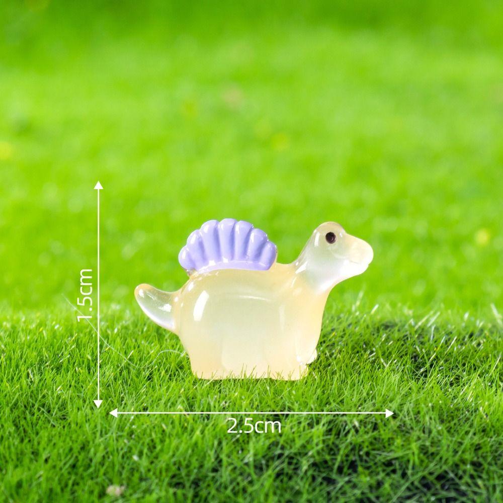 Cartoon Noctilucent Dinosaur Figurines Resin Crafts Micro Landscape Decoration  Desk Bonsai Decor