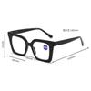 Large Frame Flower Pattern Color Blocked Reading Glasses Fashionable Anti Blue Light Spring Foot Presbyopia Glasses Diopters+4.0