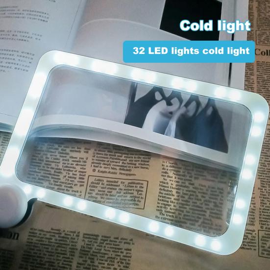 1 Set Handheld Magnifier Adjustable Handle Comfortable Grip Brightness 5X LED Magnifying Glass Repair Tool Household Supplies