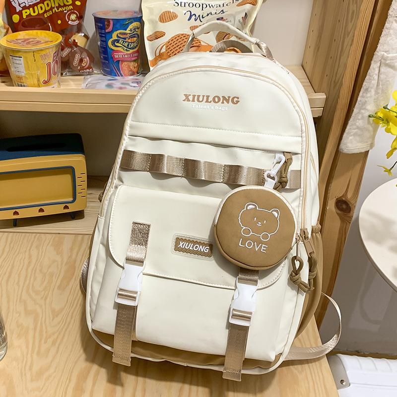 School bag children, primary school students, girls, junior high school students, college students, high-value splicing backpack