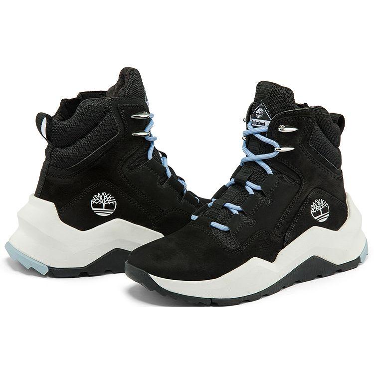 Timberland Women's Brooklyn Side Mid Lace Up Sneaker Black White A2JT6W