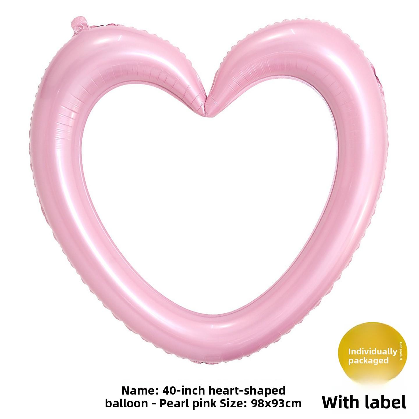 40-Inch Hollow Heart Aluminum Foil Balloon Frame Birthday Valentine s Day Children s Party Decoration Proposal Photo Shoot