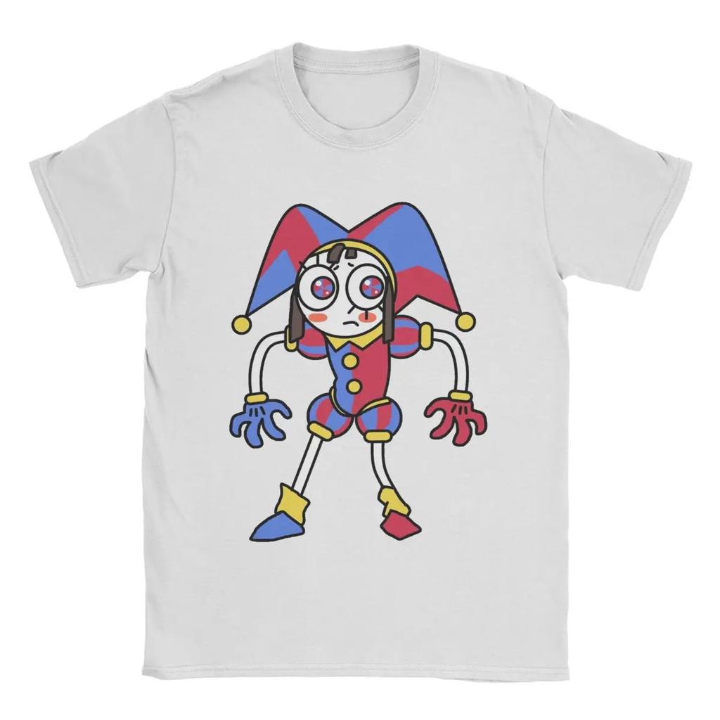 Erkekler Pomni The Amazing Digital Circus Tişört Pamuklu Giysiler Günlük Kısa Kollu Yuvarlak Yaka Tişört Doğum Günü Hediyesi Tişörtler