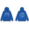 Mens Oversized Hoodie With Embroidered Skull Spine Design Streetwear Casual Pullover Cotton Blend Loose Fit
