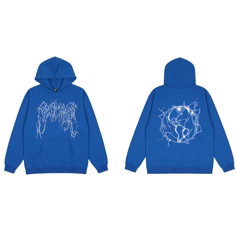 Mens Oversized Hoodie With Embroidered Skull Spine Design Streetwear Casual Pullover Cotton Blend Loose Fit