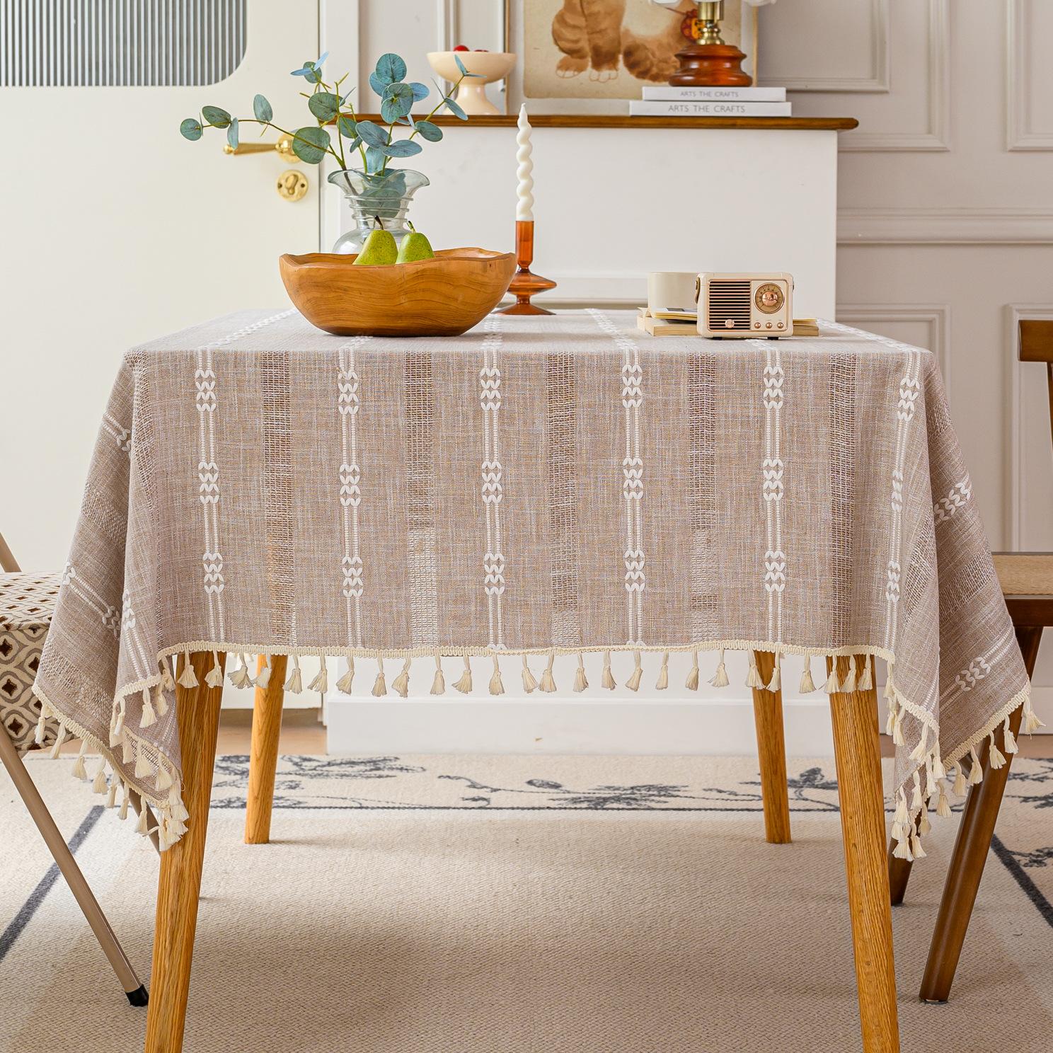 

Тканевая подставка под стол, однотонная, с полыми полосками, тканевая скатерть 90*90cm