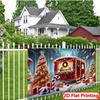 1pc Christmas Camping Car Polyester Backdrop Flag, Multipurpose Indoor/Outdoor Photography Backdrop, Universal Size