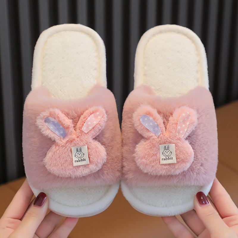 Winter Soft-Soled Cotton Slippers for Toddlers and Girls – Warm Plush Comfort