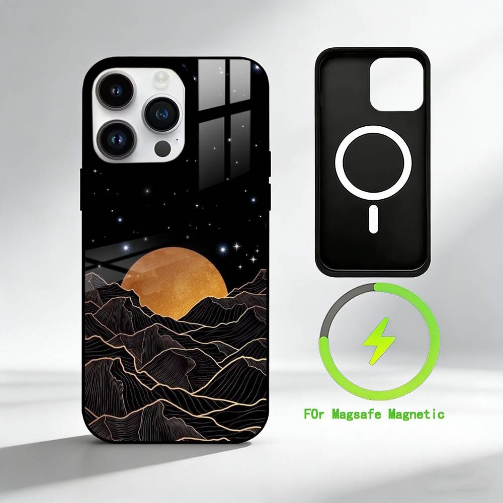 

A-Aesthetic feeling of lines Phone Case For iPhone 17 16 15 14 13 12 Pro Max Plus for Mirror Wireless Magnetic Cover iPhone17Promax