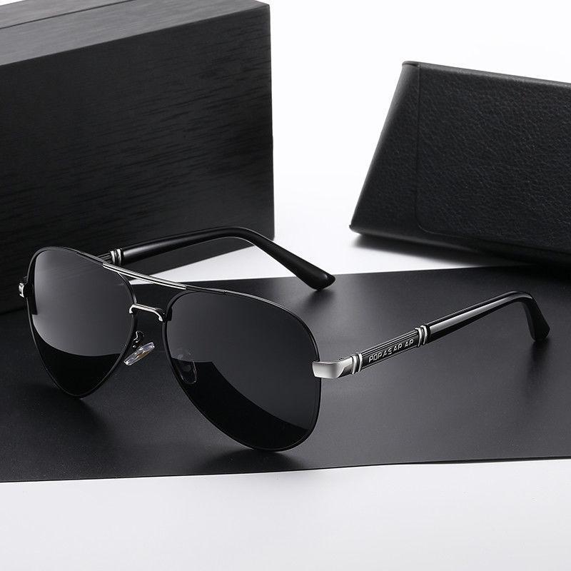 Men's Polarized Metal Resin Sunglasses: Photochromic, Day/Night Dual-Use, Wayfarer Style.
